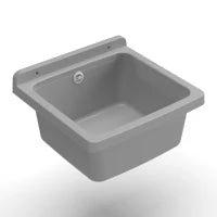 MONGARDI Lavandino pilozzo a muro da esterno 40x40x19, colore CEMENTO