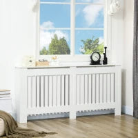 Copritermosifone a Doghe in MDF per Casa e Ufficio, 172x19x81 cm, Bianco