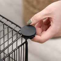 Pawhut Gabbia per Conigli e Piccoli Animali, 22 Pannelli Modulabili in Metallo con Porta, Nero, 105 x 70 x 45cm