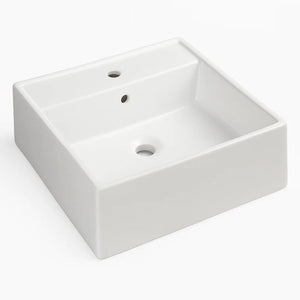 Lavabo d'appoggio ceramica bianco lavandino lavello arredo bagno 2 misure *** misure 51x46x16 cm, confezione 1