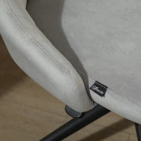 Sedia da Ufficio in Velluto Grigio con Altezza Regolabile, Sedia Ergonomica Girevole a 360° e Ruote, 50x58x77-87cm