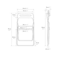 PAZZO DESIGN Sedia pieghevole Peter Bianca set da 6 sedie struttura in metallo