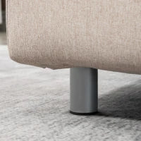 Divano Letto 2 Posti 3 in 1 Convertibile in Poltrona Reclinabile e 4 Cuscini, 102x82x81 cm, Beige