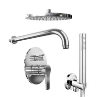 Set doccia cromato - Miscelatore incasso 2 vie Mia, braccio 30cm, soffione 20cm e doccino