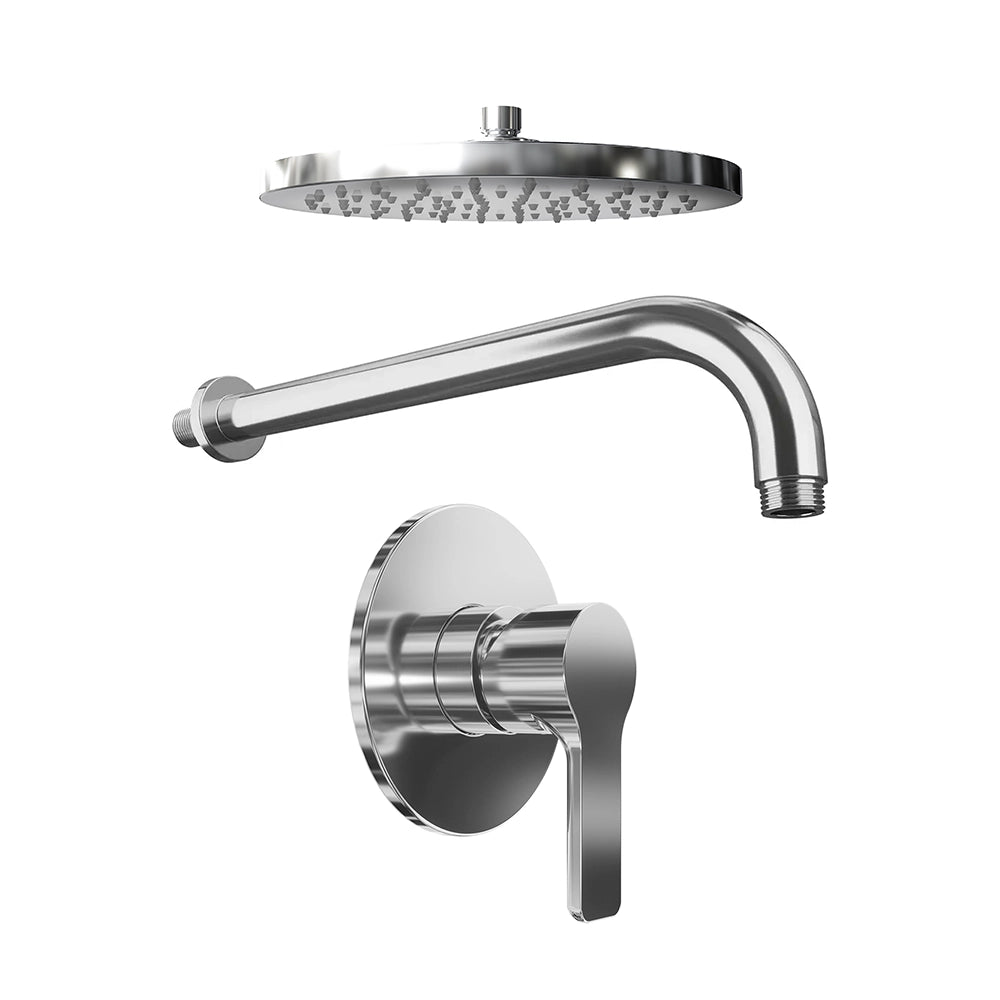 Set doccia cromato - Miscelatore incasso Mia con braccio e soffione 20 cm