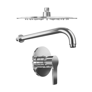 Set doccia cromato - Miscelatore incasso Mia con braccio e soffione slim 20 cm