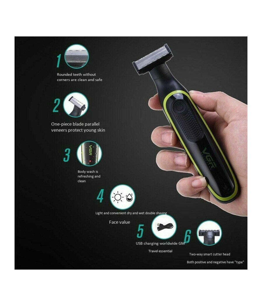 Micro Rasoio Ricaricabile Elettrico Barba Capelli Peli Naso Uomo Portatile Usb         