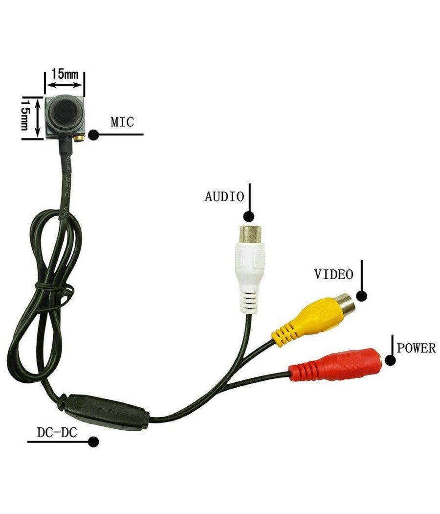Micro Telecamera Mini Camera A Colori Cam Spia Spy Con Microfono Per Audio         