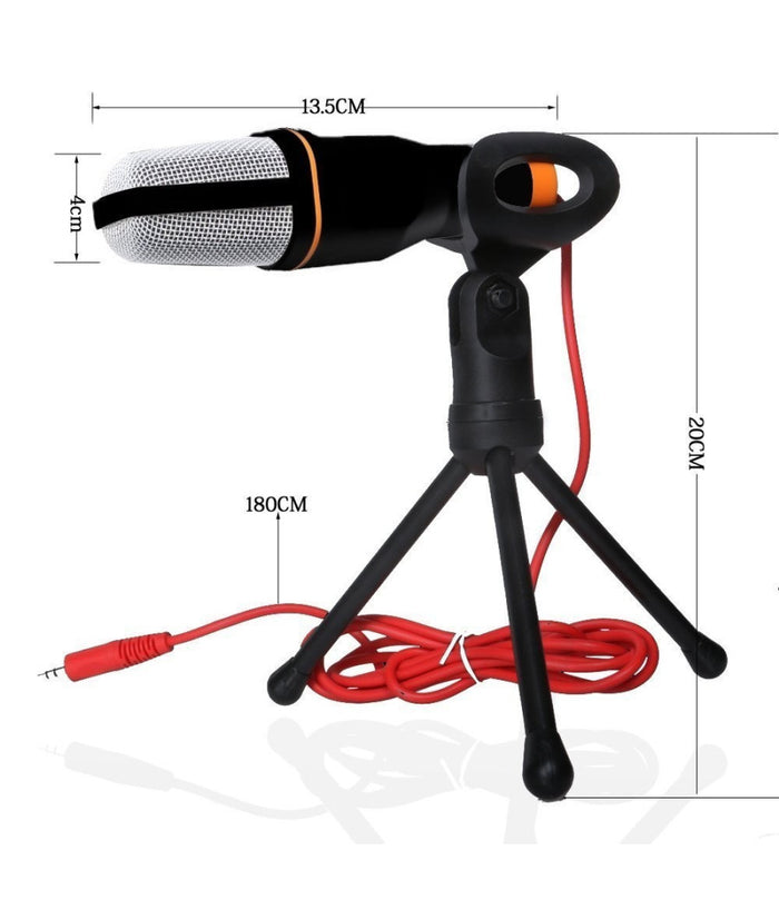 Microfono A Condensatore Con Supporto Per Registrazione Vocale Conferenze Chat         