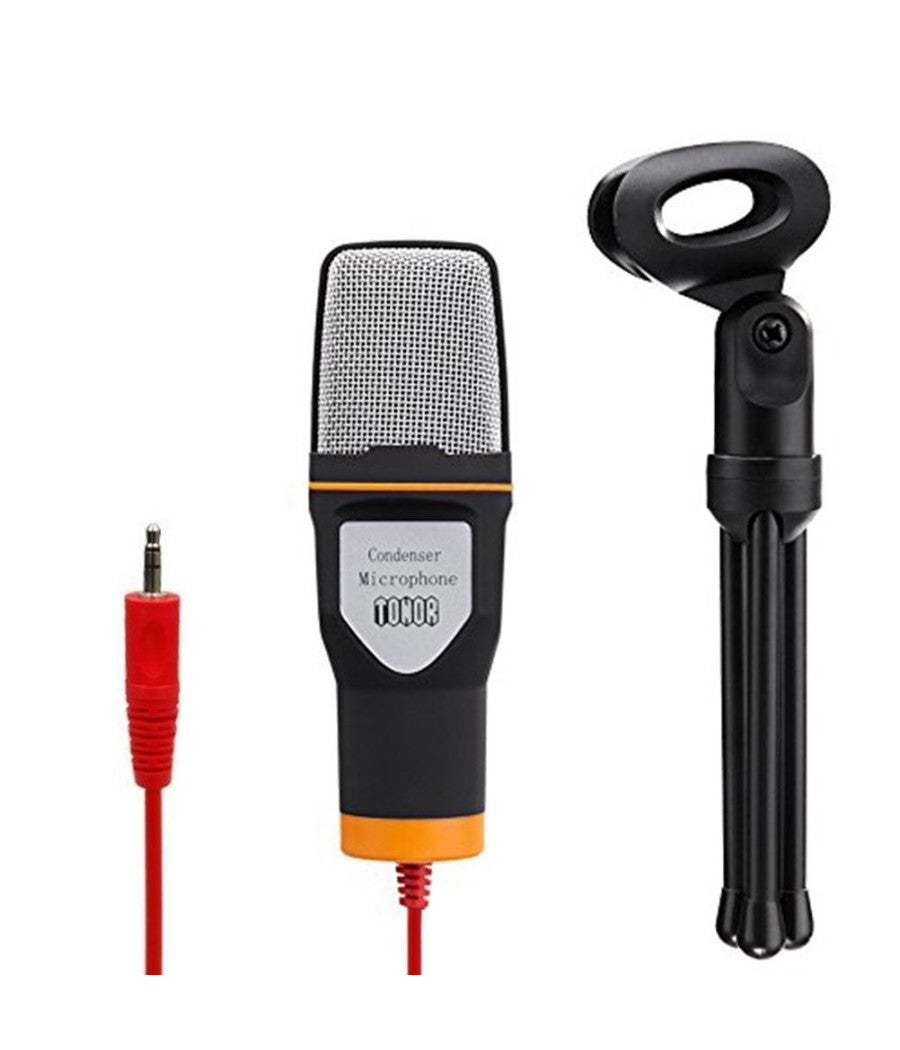 Microfono A Condensatore Con Supporto Per Registrazione Vocale Conferenze Chat         
