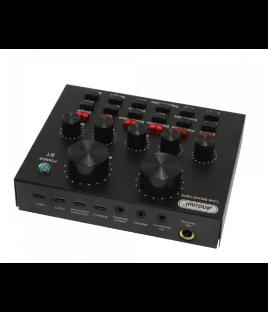 Microfono A Condensatore Q-mic580 Schede Audio Bluetooth Filtro Anti-pop Con Base         