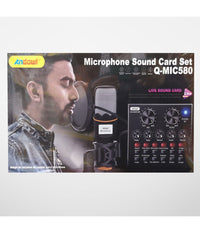 Microfono A Condensatore Q-mic580 Schede Audio Bluetooth Filtro Anti-pop Con Base         