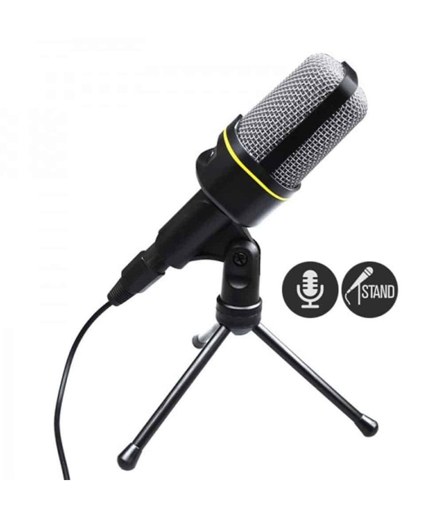 Microfono A Condensatore Treppiede Da Tavolo Cavo Jack Pc Notebook Chat Qy920         