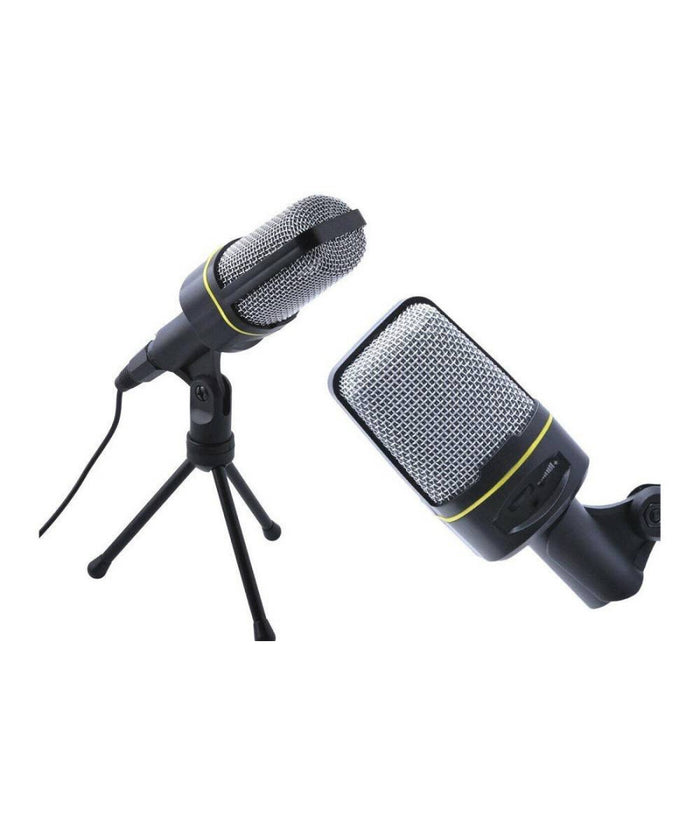 Microfono A Condensatore Treppiede Da Tavolo Cavo Jack Pc Notebook Chat Qy920         