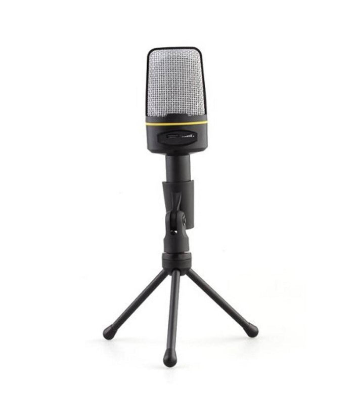 Microfono A Condensatore Treppiede Da Tavolo Cavo Jack Pc Notebook Chat Qy920         