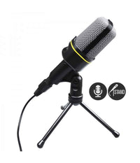 Microfono A Condensatore Treppiede Da Tavolo Cavo Jack Pc Notebook Chat Qy920         