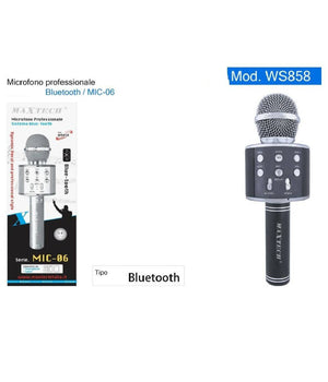 Microfono Altoparlante Bluethoot Wireless Con Speaker Karaoke Maxtech Mic-06         