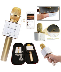 Microfono Bluetooth Wireless Doppio Altoparlante Speaker Bluetooth Portatile         