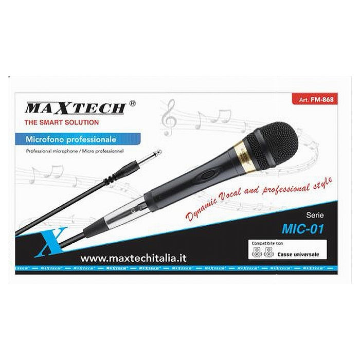 Microfono Con Cavo Karaoke Feste Dinamico 3.2 Mt Xlr-jack On/off Mic-01 Fm-868         