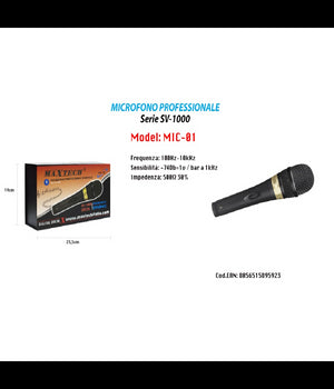 Microfono Con Cavo Karaoke Feste Dinamico 3.2 Mt Xlr-jack On/off Mic-01 Fm-868         