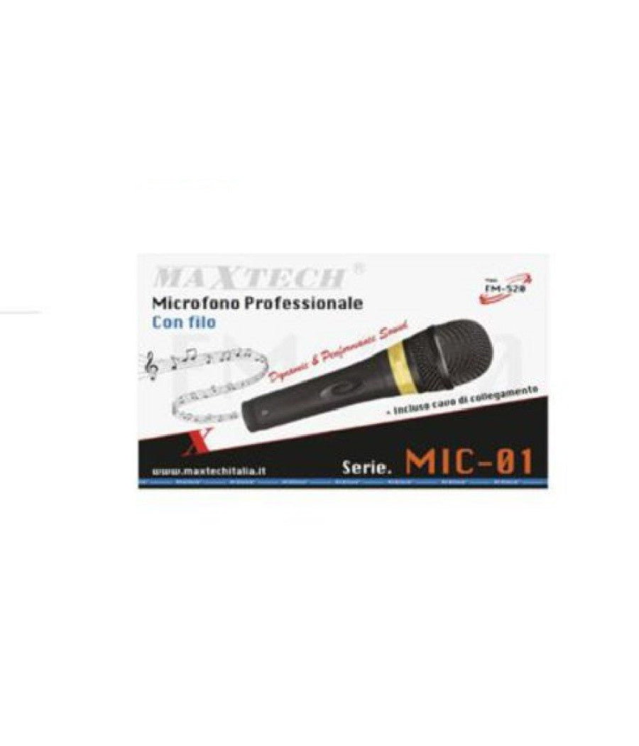 Microfono Con Cavo Karaoke Feste Dinamico 3.2 Mt Xlr-jack On/off Mic-01 Fm-868         