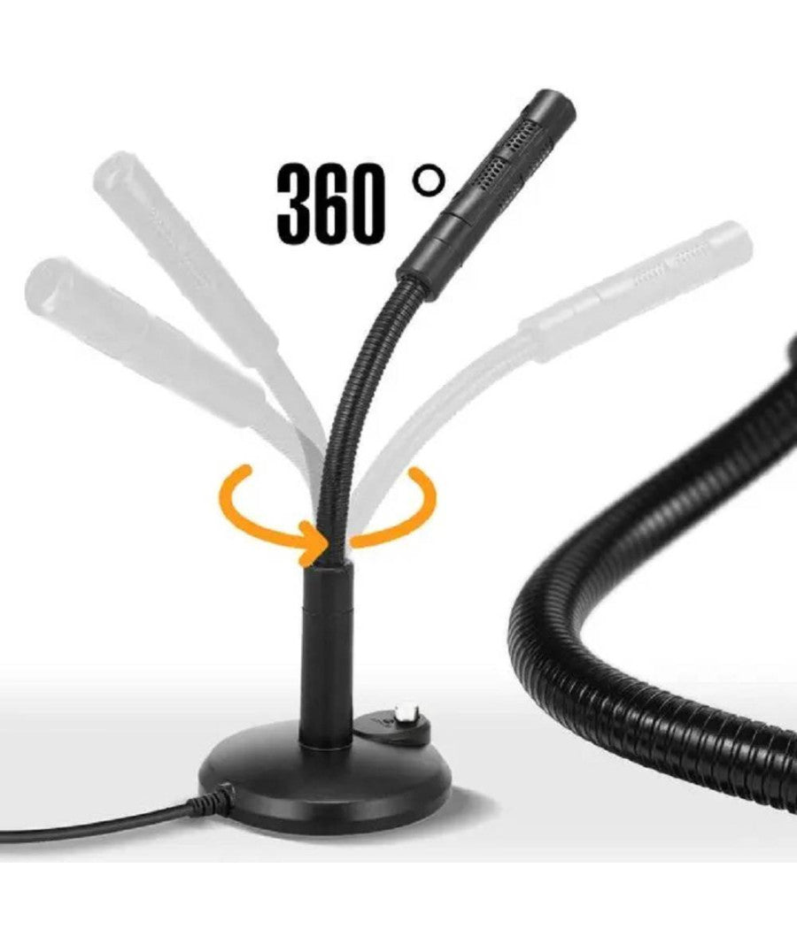 Microfono Da Tavolo Regolabile Jack 3,5mm Per Pc Notebook M580 Omnidirezionale         