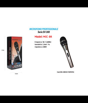 Microfono Dinamico Unidirezionale 18cm Cavo 2mt Xlr-jack On/off Karaoke Maxtech Mic-04         