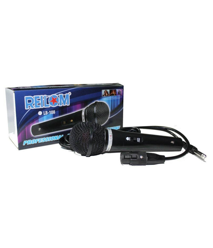 Trade Shop - Microfono Dinamico Unidirezionale Con Cavo Mono 2mt Karaoke Stereo Lb-108 -