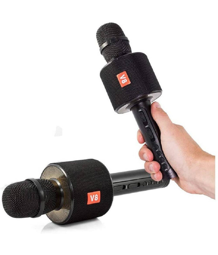 Microfono Karaoke Con Speaker V8 Canto Wireless Wifi Bluetooth Cassa Incorporata         