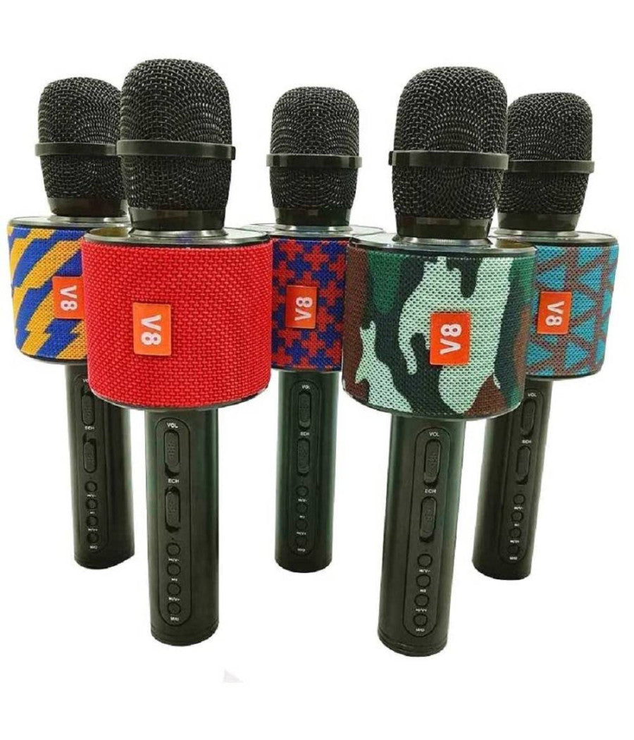 Microfono Karaoke Con Speaker V8 Canto Wireless Wifi Bluetooth Cassa Incorporata         