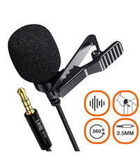 Microfono Lavalier Con Clip Colletto Bavero 360° Smartphone Jack Da 3,5mm M7779         