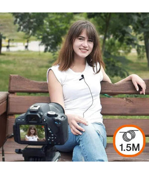 Microfono Lavalier Con Clip Colletto Bavero 360° Smartphone Jack Da 3,5mm M7779         