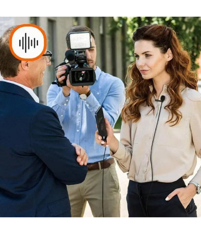 Microfono Lavalier Con Clip Colletto Bavero 360° Smartphone Jack Da 3,5mm M7779         