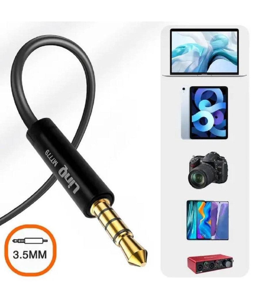Microfono Lavalier Con Clip Colletto Bavero 360° Smartphone Jack Da 3,5mm M7779         