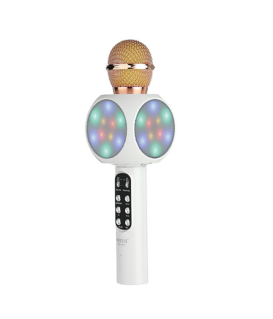 Microfono Portatile Wireless Con Bluetooth Karaoke Cassa Integrata Ws-1816         