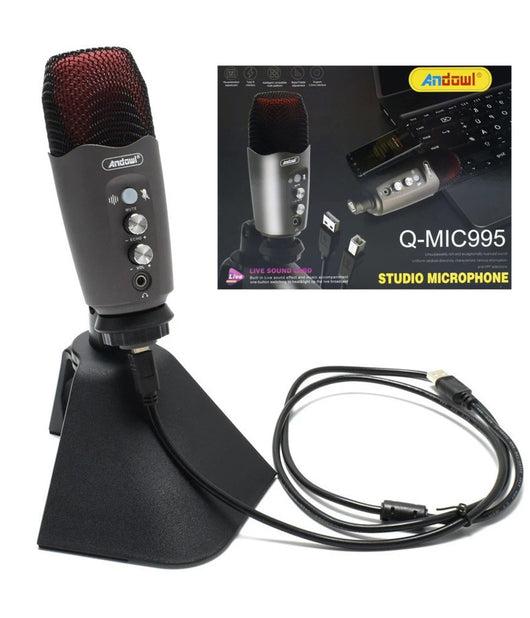 Microfono Professionale A Condensatore Da Tavolo Usb Per Studio Podcast Q-mic995         