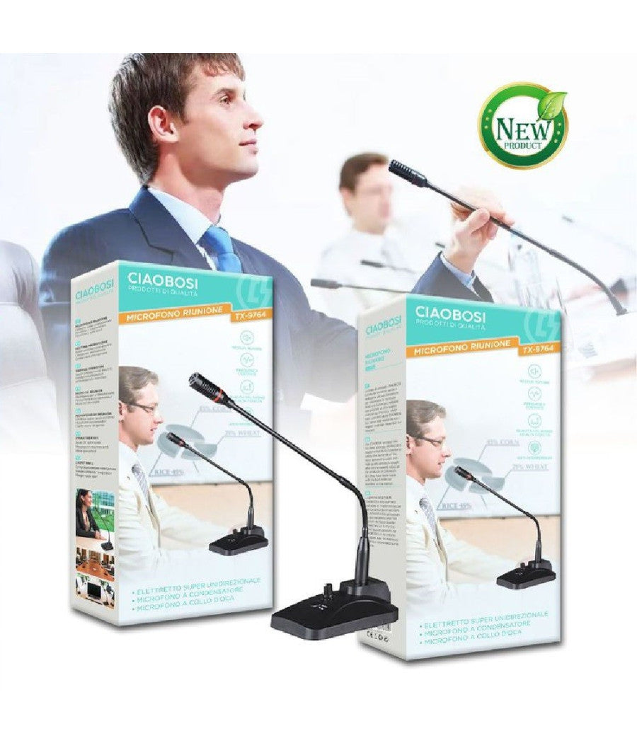 Microfono Professionale Per Conferenze Riunione Tavolo Meeting Scrivania Tx-9764         