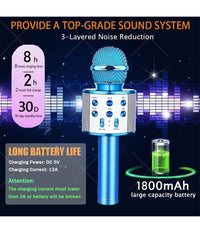 Microfono Speaker Portatile Wireless Bluetooth Karaoke Con Cassa Integrata Gioco         