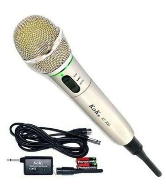 Microfono Wireless E Con Cavo Filo 2 In 1 Per Karaoke Cantare 309         