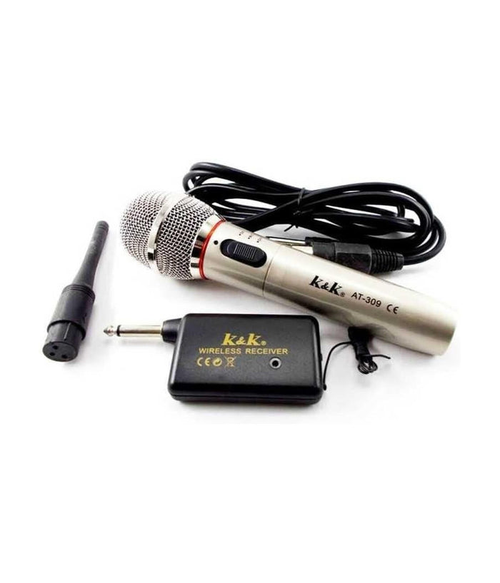 Microfono Wireless E Con Cavo Filo 2 In 1 Per Karaoke Cantare 309         