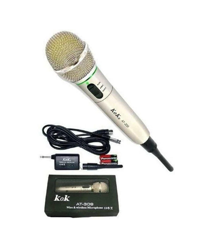 Microfono Wireless E Con Cavo Filo 2 In 1 Per Karaoke Cantare 309         