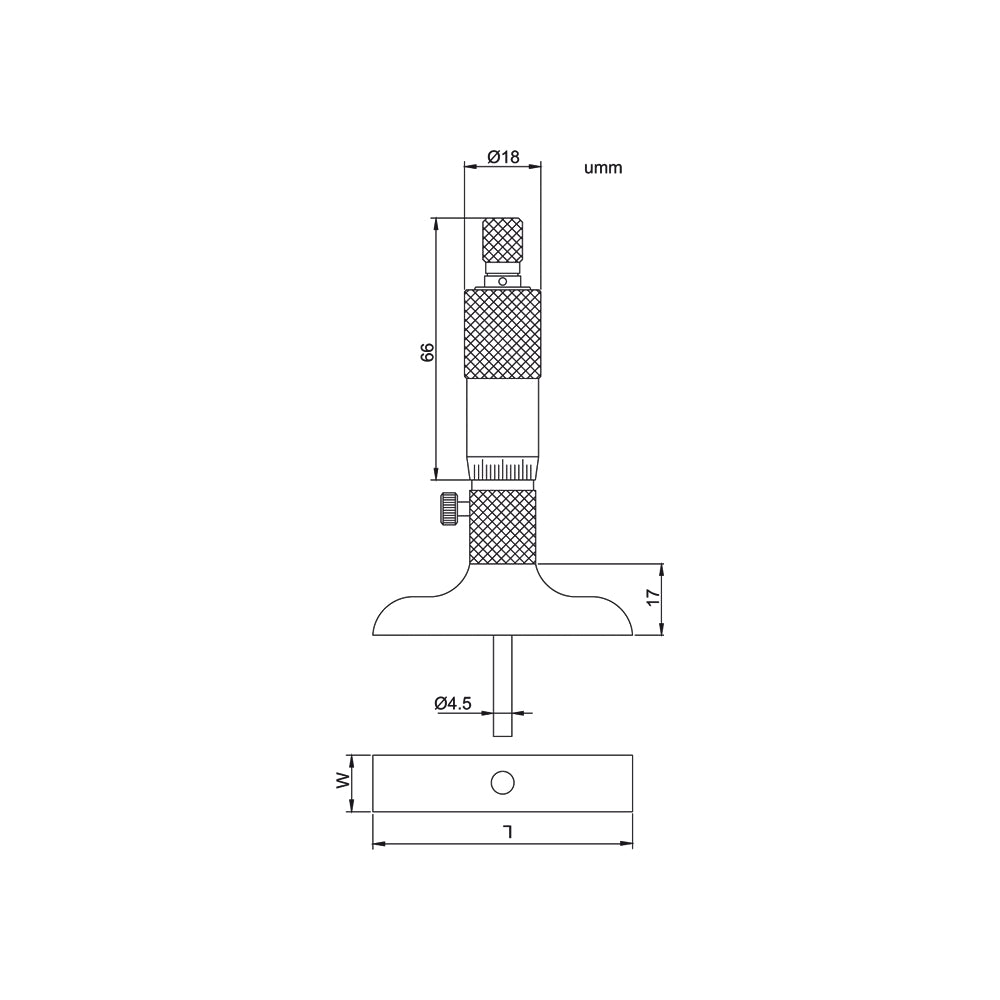 MICROMETRO DI PROFONDITA' 0-50mm PRECISIONE RISOLUZIONE 0,003mm 391-002-01 ACCUD 5160200050