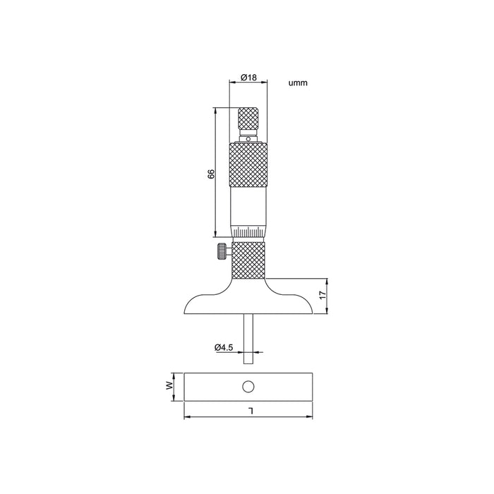 MICROMETRO DI PROFONDITA' 0-25mm PRECISIONE RISOLUZIONE 0,003mm 391-001-01 ACCUD 5160200025