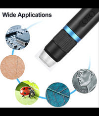 Microscopio Digitale Q-xw05 Wi-fi Usb 1080p Risoluzione Hd 50-1000x Portatile         