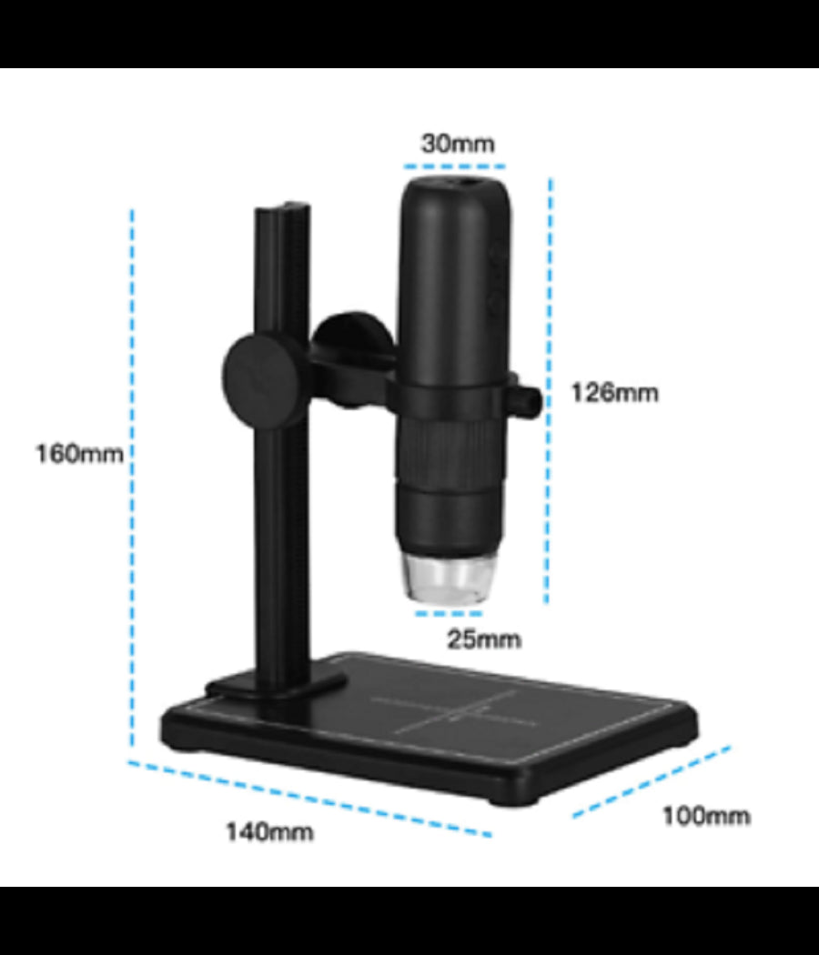 Microscopio Digitale Q-xw05 Wi-fi Usb 1080p Risoluzione Hd 50-1000x Portatile         
