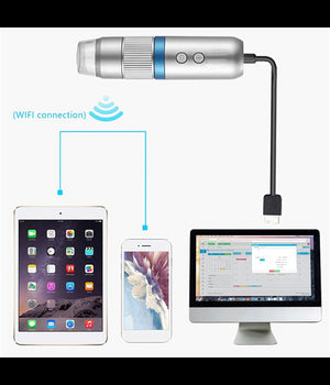 Microscopio Digitale Q-xw05 Wi-fi Usb 1080p Risoluzione Hd 50-1000x Portatile         