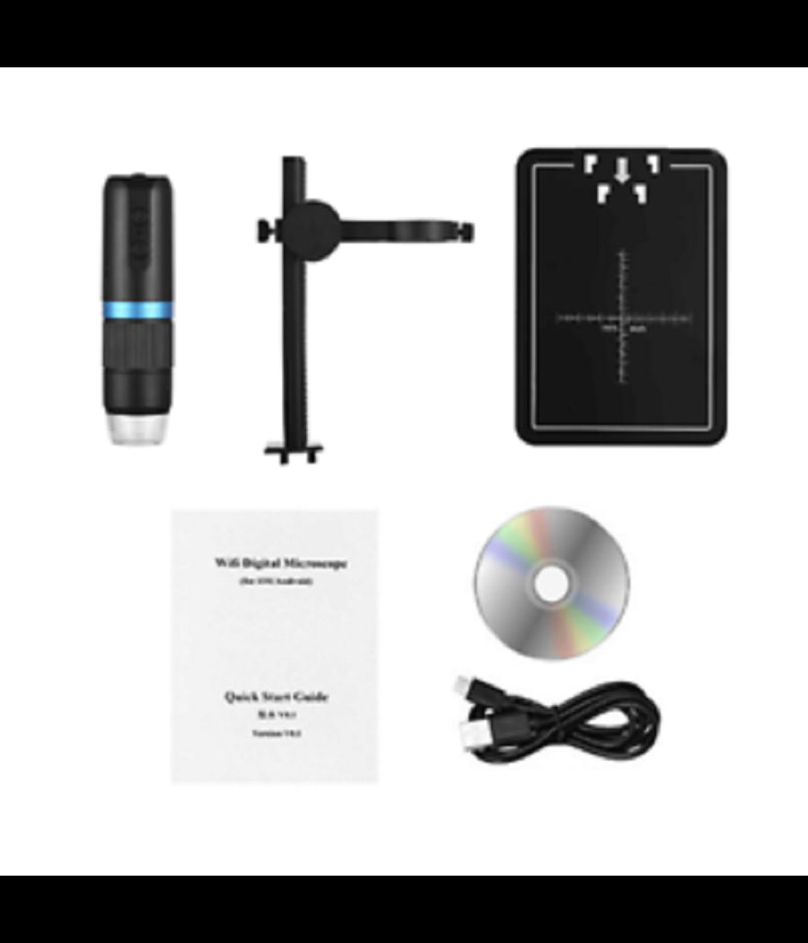 Microscopio Digitale Q-xw05 Wi-fi Usb 1080p Risoluzione Hd 50-1000x Portatile         