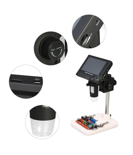 Trade Shop - Microscopio Elettronico Digitale Usb Ingrandimento Zoom 1000x Regolabile 8 Led -