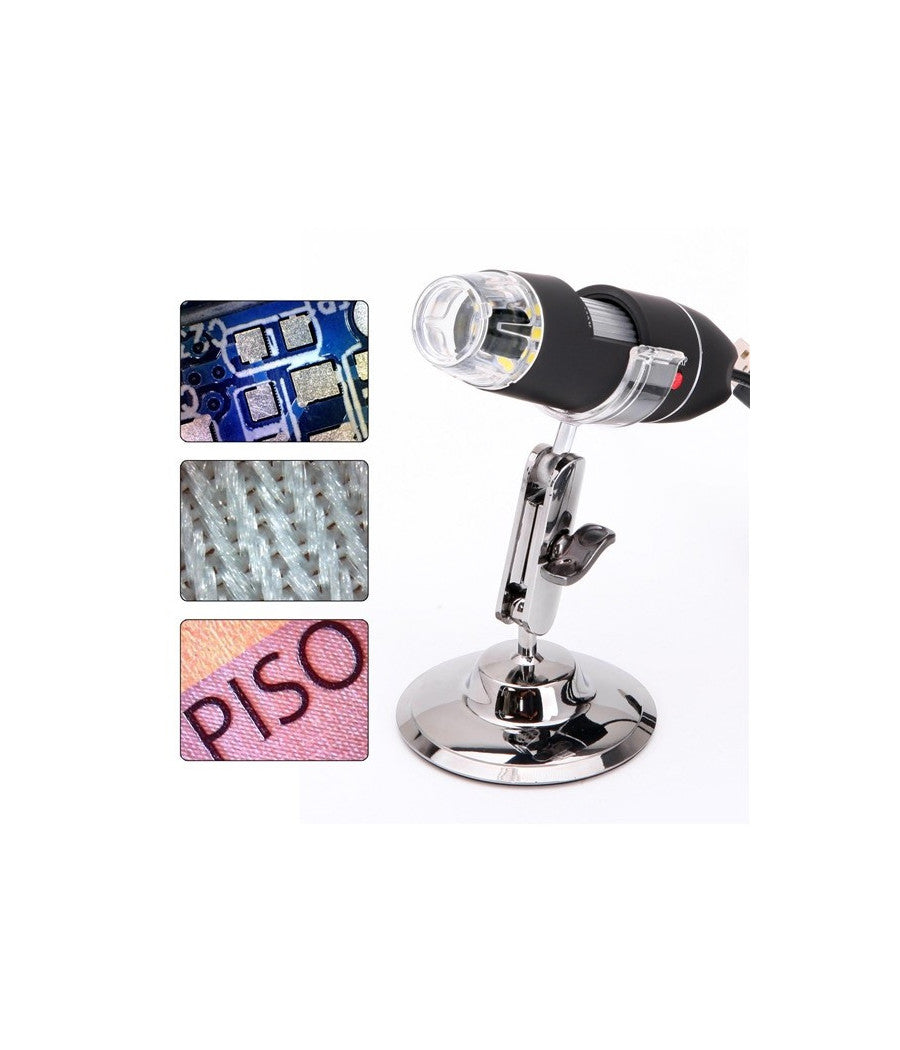 Microscopio Usb Digitale 40x 1000x Pc Notebook Foto Video 8 Led 2.0 Mpx Staffa         