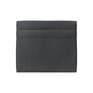 Testiera in tessuto velluto grigio antracite con linee L135 cm